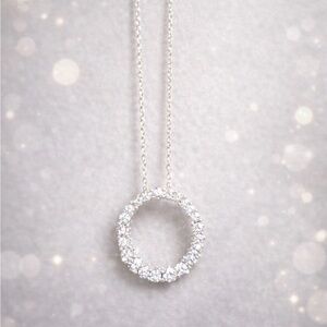 Elegant Silver Circle Pendant Necklace